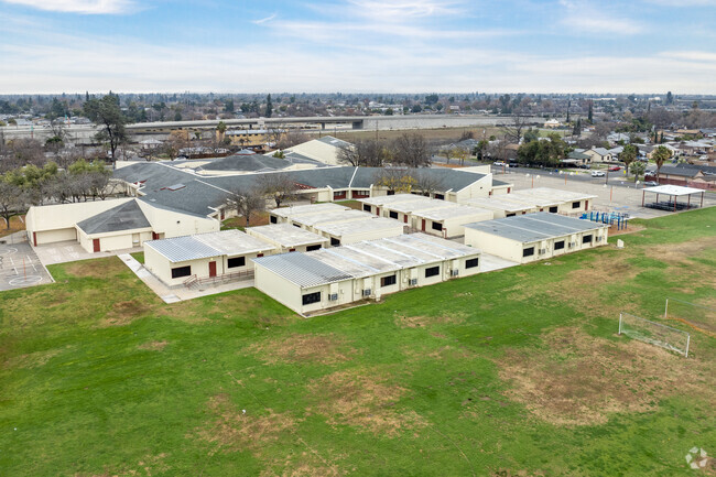The sports fields at Miguel Hidalgo Elementary School in Fresno.