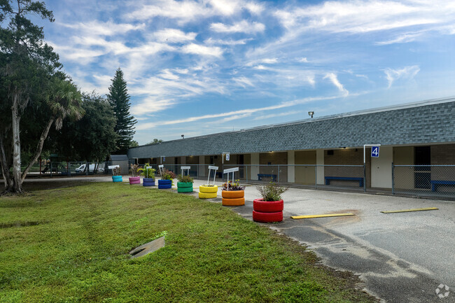 Fairglen Elementary School boasts a unique and colorful entrance.
