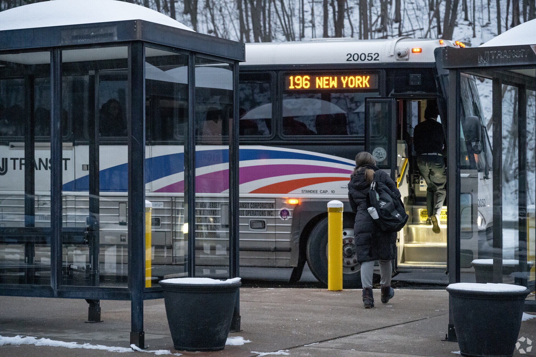 Commuters to NYC take advantage of the Ringwood Park & Ride for a one hour bus trip to the city.