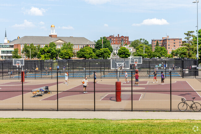 South Mill Pond Playground has several basketball and pickleball courts in Downtown Portsmouth.