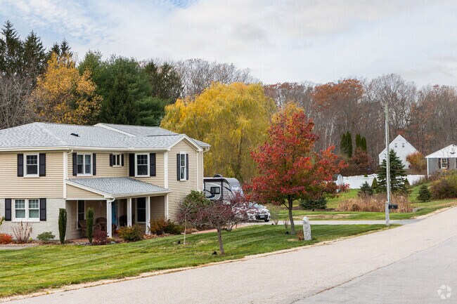 Homes on multi-acre lots provide privacy and wooded views.