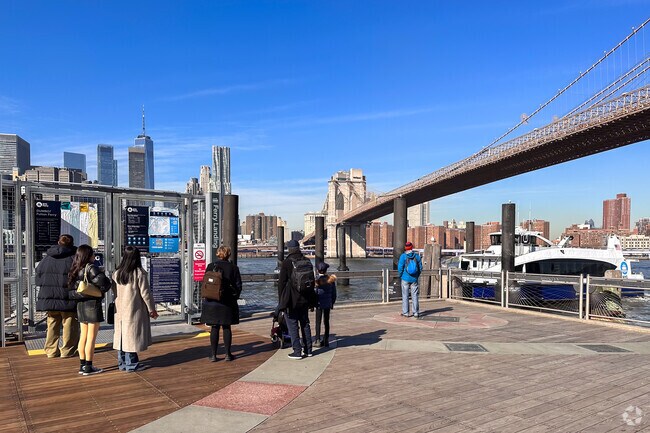Two routes use the DUMBO/Fulton ferry stop
