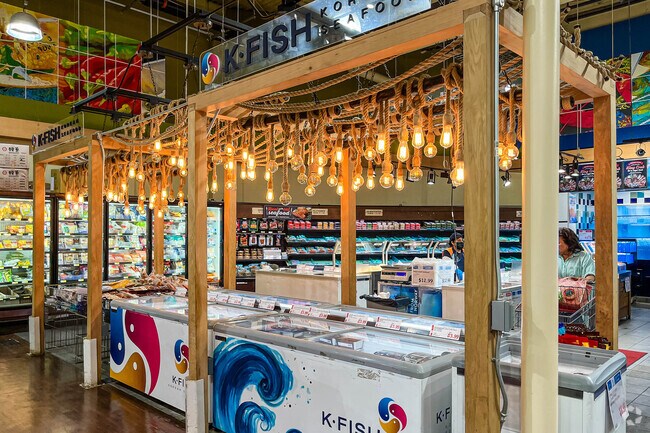 H Mart has a wonderful Korean fish display in Stelton, Edison, NJ.