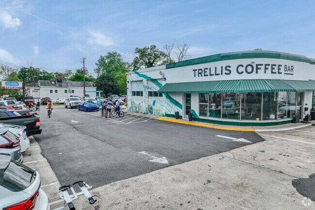 Trellis is a favorite meeting place for local cyclist groups.