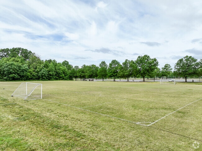 One of the many soccer fields at Mallard Creek Park in Highland Creek.