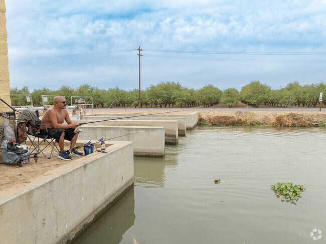 Locals like to fish along the canal, enjoying Gustine’s relaxed outdoor lifestyle.