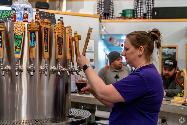Locals in Alpena enjoy gathering at local breweries, like HopSide, for fun on the weekends.