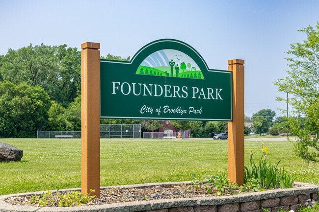 Founders Park is a part of Brooklyn Park and features open fields and a playground.