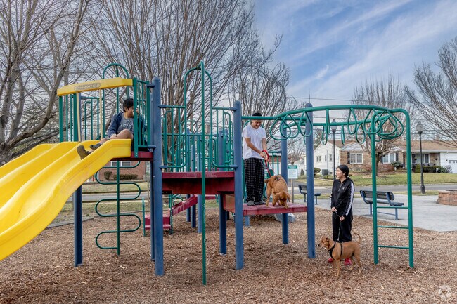 Higgs Park, near Braeburn Heights, is a favored spot for locals to stroll with their furry companions.