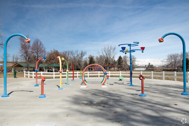 The splash pad at Riverdale Park offers a fun spot for families.