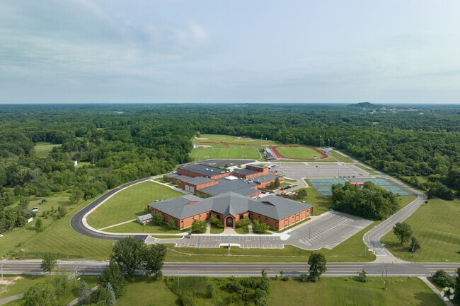 Aerial view of Holly High School.