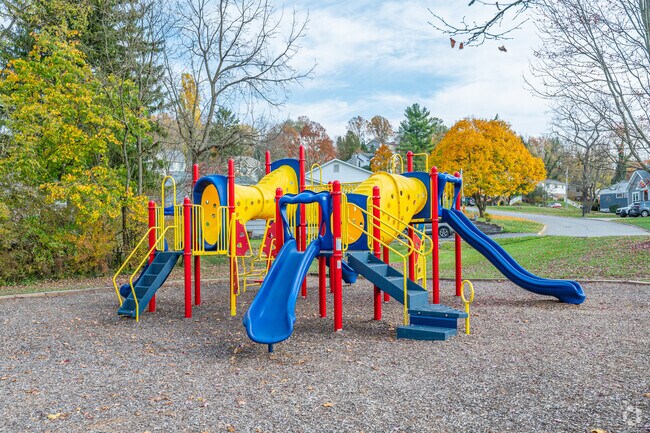 A large play-set offers hours of fun for the children in the area at Turtle Park.