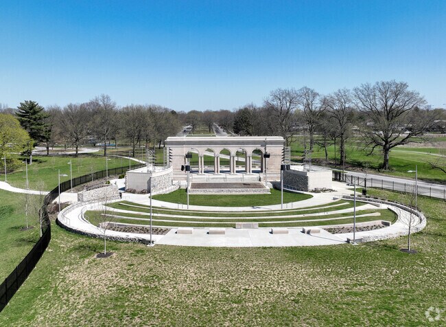 Riverside Park in Marian Cold Springs, IN features a grand monument on the premises.