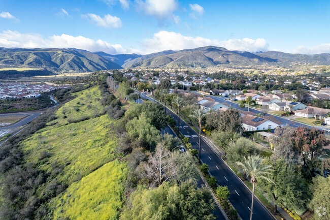 Eagle Glen is nestled in between mountains.