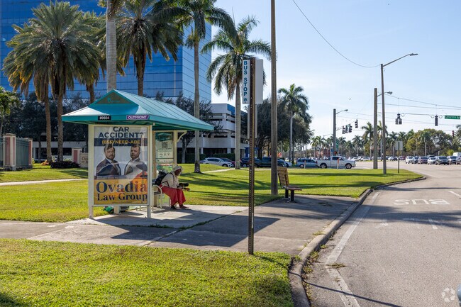 You will find bus stops alongside all the major roads in Palm Beach Lakes South.