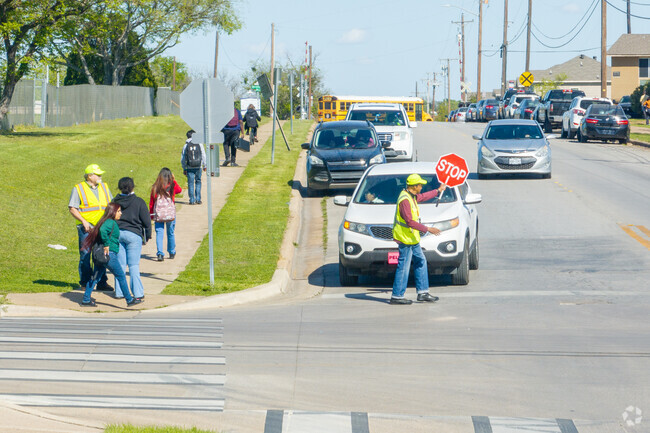 Crossing guards work hard to keep students safe at Morningside Middle School.