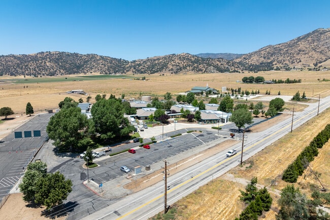 A view of the Cummings Valley Elementary buildings as seen from the sky.