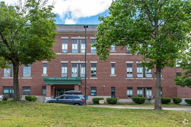 Hardy School entrance in Arlington.