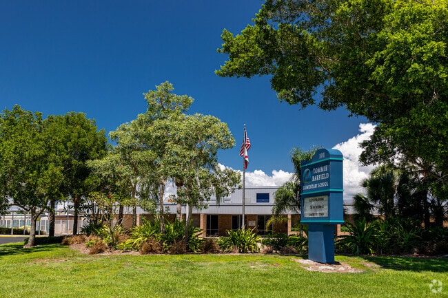 Tommie Barfield Elementary School in Marco Island welcomes students with a prominent sign.