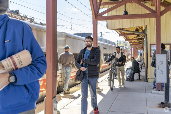 The New Canaan train station is a small but busy stop right in the heart of downtown New Canaan.