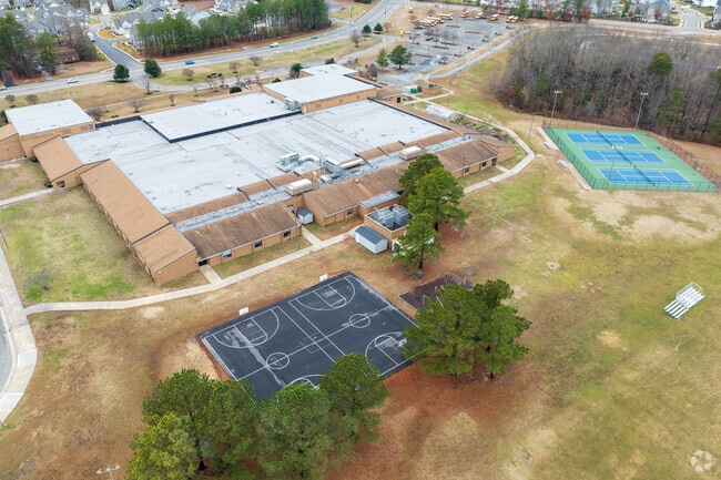 An aerial view of Chickahominy Middle School.