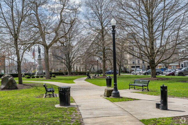 Diamond Park features bike and walking paths just a few steps from the county courthouse.