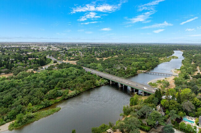 Sun River's northeast corner meets with the American River.
