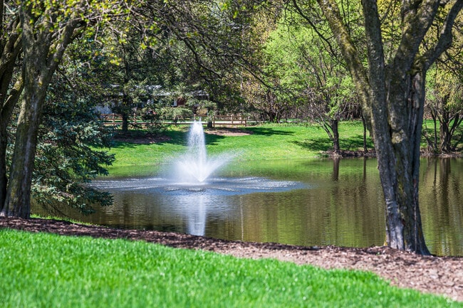 A fountain accents the Sand Creek residential neighborhood.