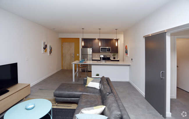 Living Room/1BR, 1BA - 834 SF