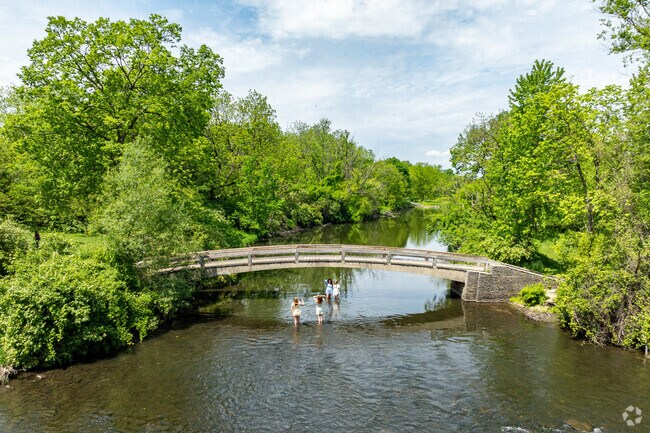 Naperville kids play in the DuPage River in Hobson Village's Pioneer Park.