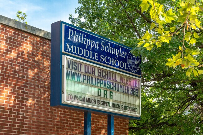Achievement First Bushwick Middle School marquee.