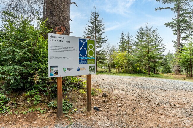 The McKinleyville Community Forest is five minutes from Fieldbrook.