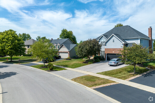 There are mostly new build two story homes in Clow Creek.