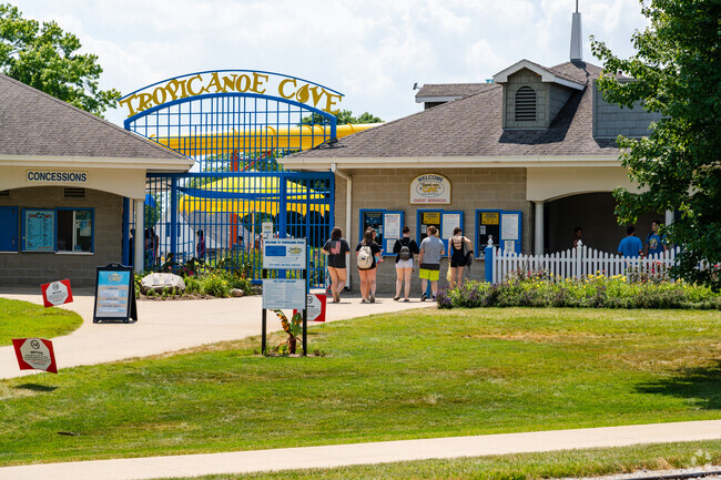 Tropicanoe Cove is a popular water park near the Brady Lane Neighborhood.
