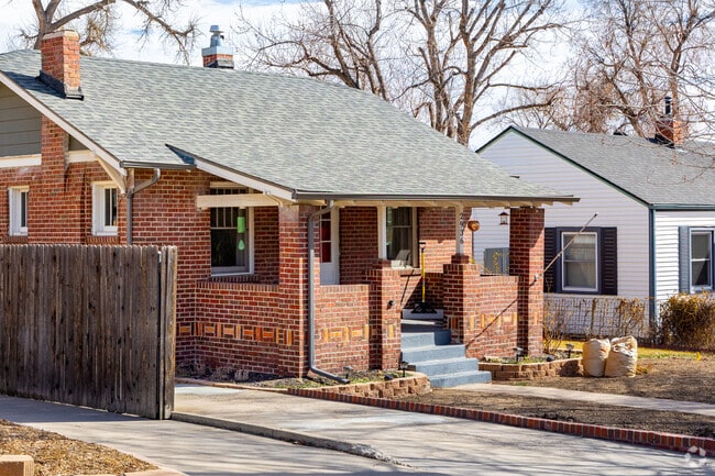 Brick bungalow architecture like this is typical of homes in East Wheat Ridge.