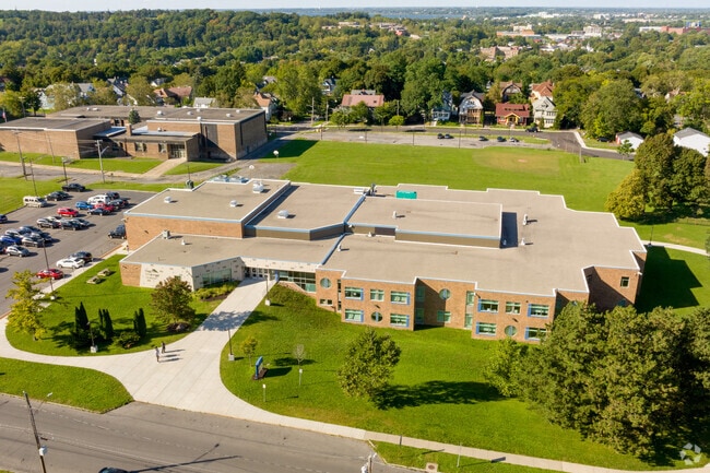 Aerial view of Bellevue Elementary School.