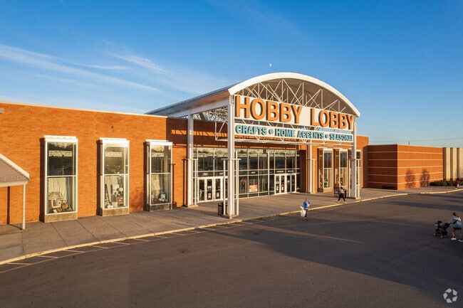East Westfield hosts a Hobby Lobby store for arts and crafts supplies and more.