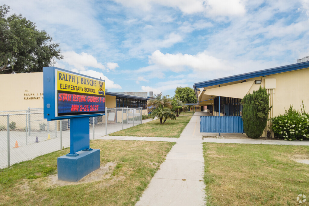 The entrance sign to Ralph Bunche Elementary School.