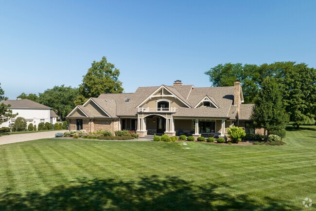 South Barrington showcases varied home styles on expansive green lots.