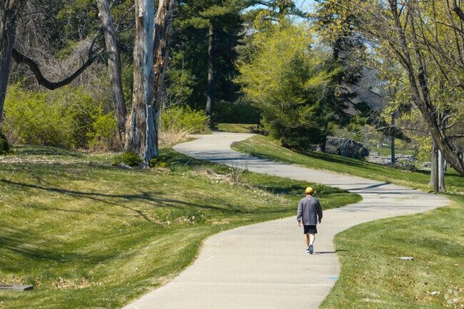 Walkers use the River Des Peres Greenway to exercise.