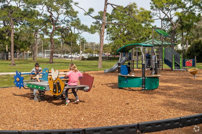 The playground at Seagate Park in Park Shores is a favorite among neighborhood moms.