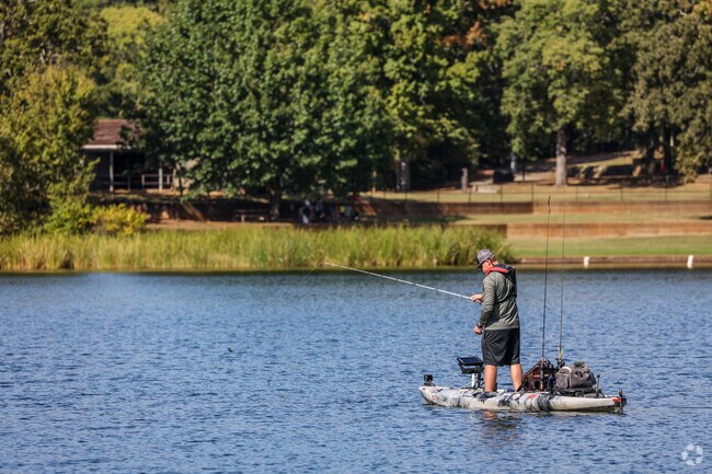 Tyler State Park in Tyler allows for small boats and kayaks in the lake.