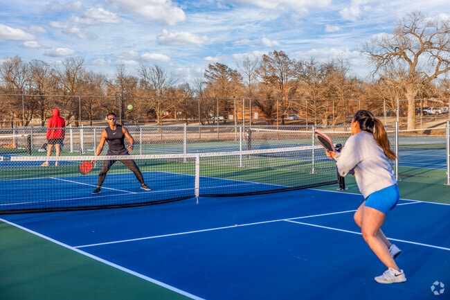 Enjoy some pickleball at Edgemoore Park in Crown Heights.