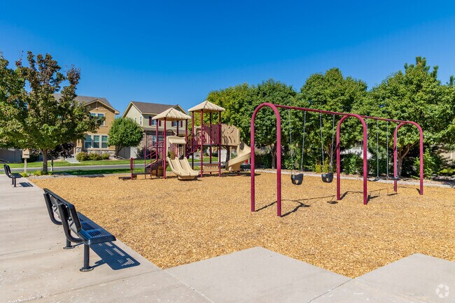 Kids love playing at the playground in Shoenberg Farms.