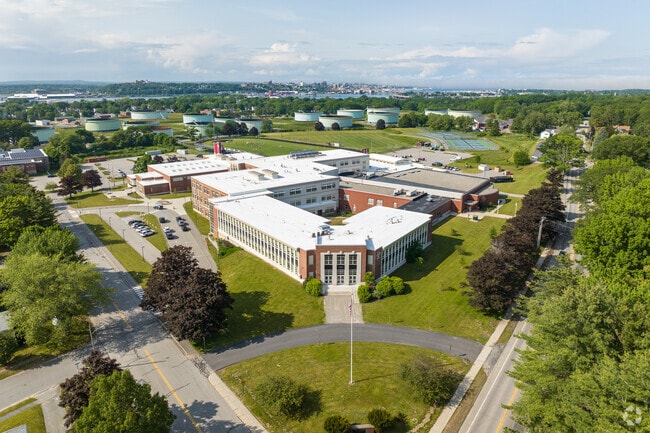 Aerial view of South Portland High School.