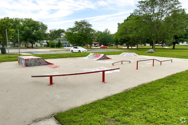 Budding skateboarders can hit the quarter pipe at Orchard Park.