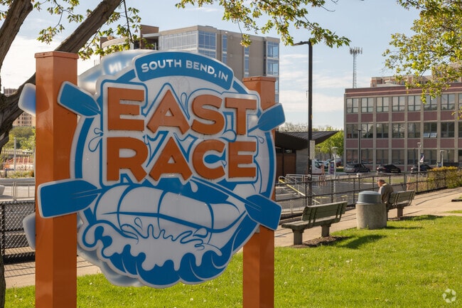 The East Race Waterway is a rafting and kayaking playground in Howard Park-East Bank.