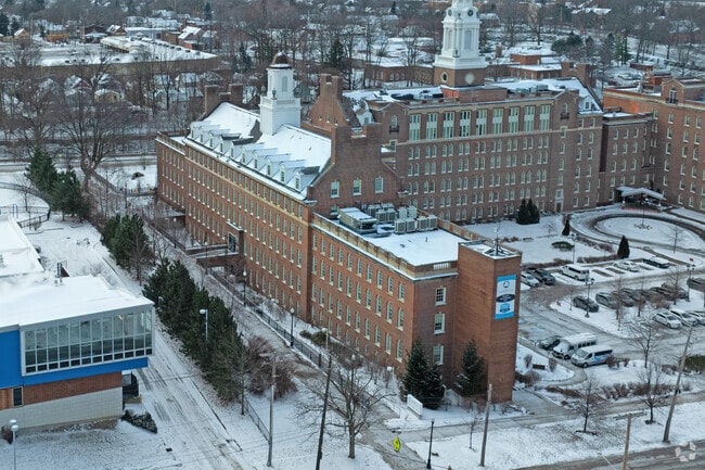 Aerial view of Intergenerational School in Woodland Hills.