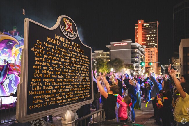 Mobile is known for the first Mardi Gras Parade in America, about 15 minutes from Pine Grove.