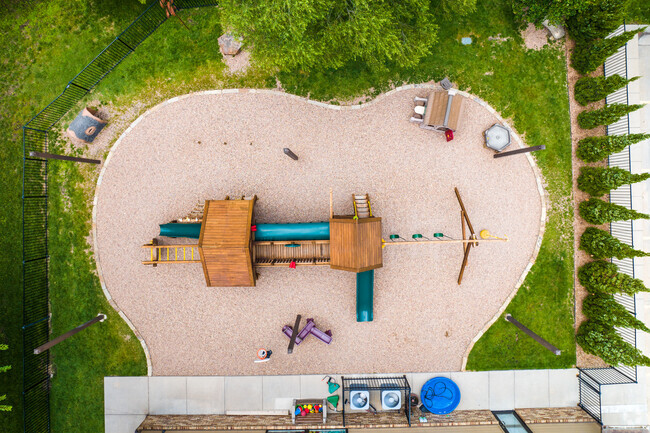 This is a top down view of another playground at Branches Academy.